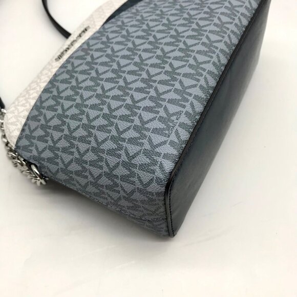 Michael Kors Blue Colorblock Canvas Jet Set Dome Crossbody Bag - Picture 6 of 11